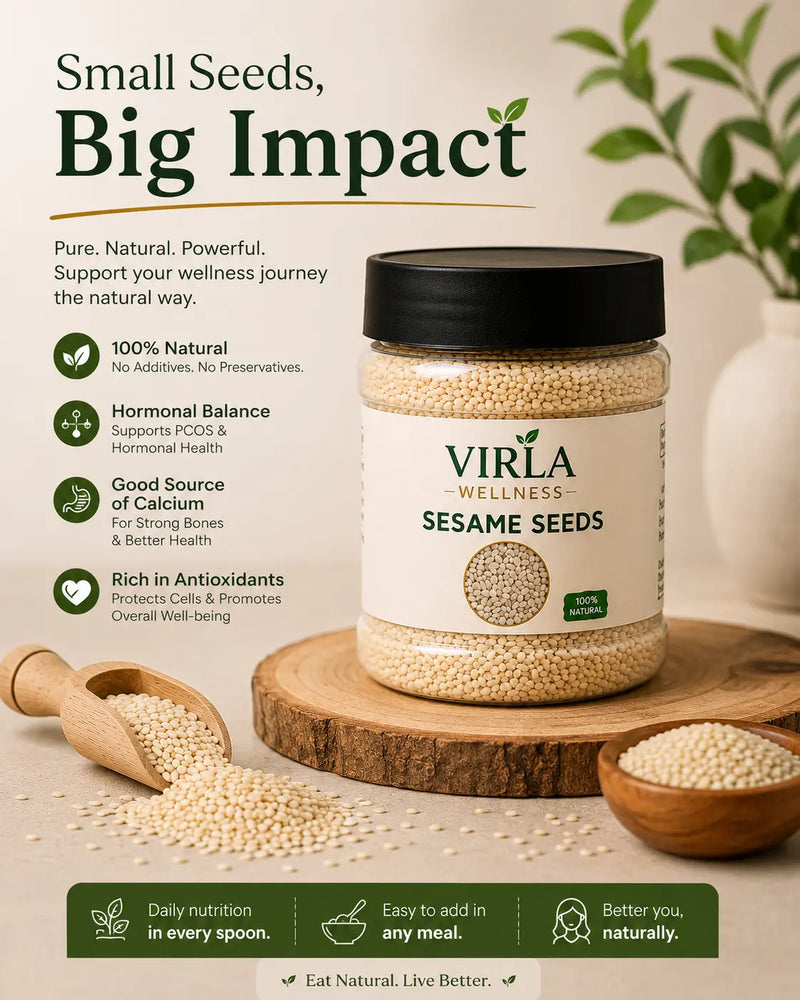 Virla Wellness PCOS Seed Cycling Kit | 4 Organic Seeds for Hormonal Wellness & Daily Nutrition
