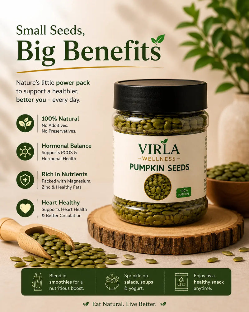 Virla Wellness PCOS Seed Cycling Kit | 4 Organic Seeds for Hormonal Wellness & Daily Nutrition