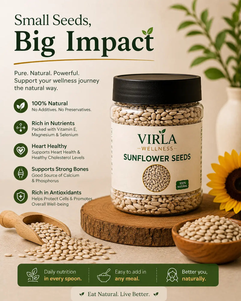 Virla Wellness PCOS Seed Cycling Kit | 4 Organic Seeds for Hormonal Wellness & Daily Nutrition