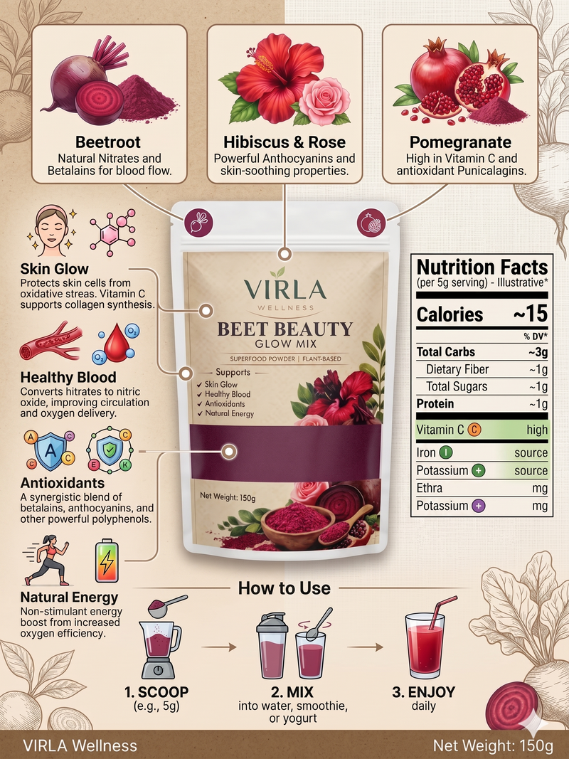 Beet Beauty Glow Mix – Natural Skin & Energy Boost (150g)